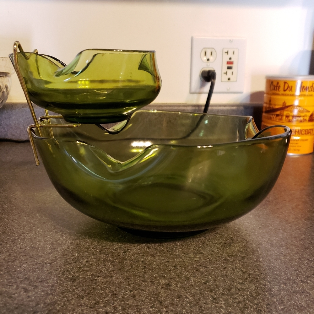 Vintage anchor hocking chip and dip set